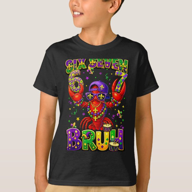 Camiseta Bruh 67 Carnaval Lagostim Six Seven 6 7 Rapazes Ma (Frente)