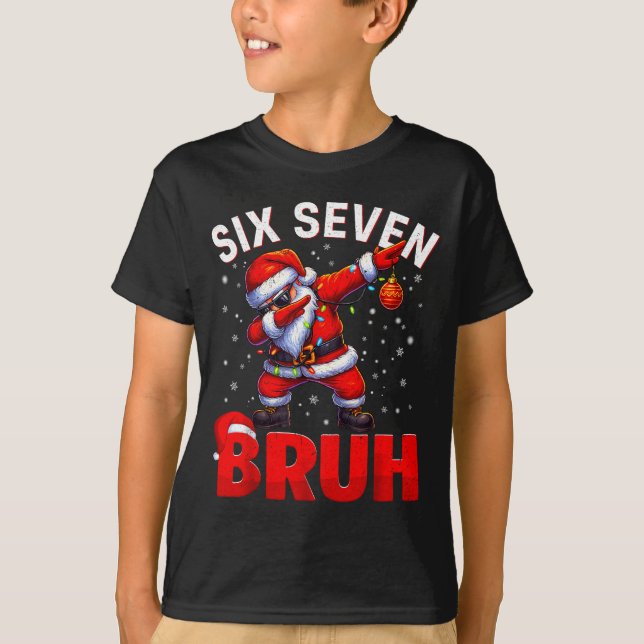 Camiseta Bruh 67 Dabbing Santa Funny Meme Six Seven Christm (Frente)