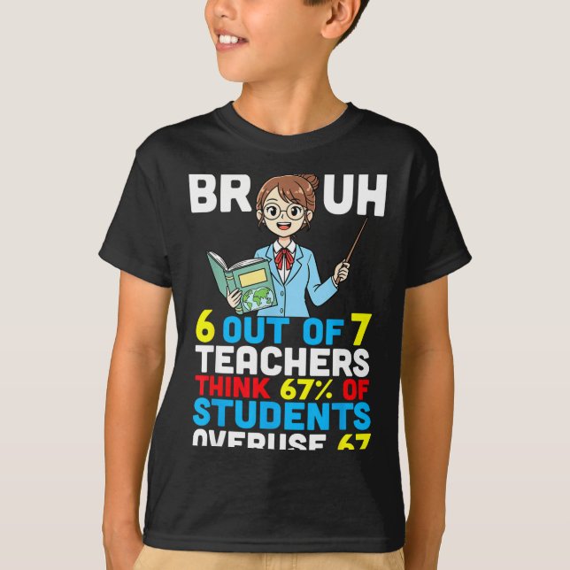 Camiseta Bruh 6 Out Of 7 Teachers Think 67 Percent Students (Frente)