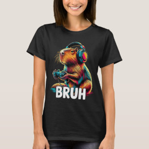 Camiseta Bruh Capivaras Vídeos Engraçados Jogos Capivara 