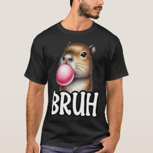Camiseta Bruh Capybara a soprar Bubblegum Funny Animal Memi