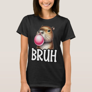 Camiseta Bruh Capybara a soprar Bubblegum Funny Animal Memi