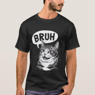 Camiseta Bruh Cat Meme Engraçado Dizendo Saudações Teens