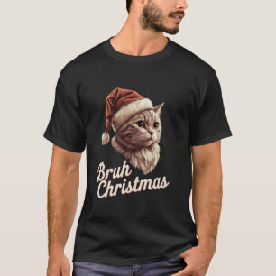 Camiseta Bruh Christmas Retro 70s Gatos Kittens Santa Hats