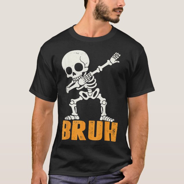 Camiseta Bruh Dabbing Skeleton (Frente)