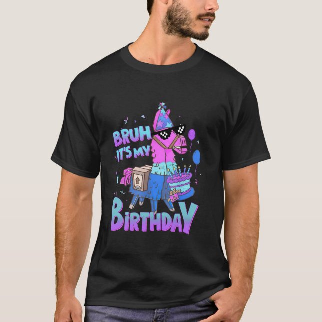 Camiseta Bruh É A Minha Família De Menino Llama Pinata (Frente)