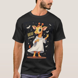 Camiseta Bruh É Halloween Divertido Dabbing Fantasma Girafa
