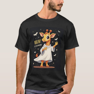 Camiseta Bruh É Halloween Divertido Dabbing Fantasma Girafa
