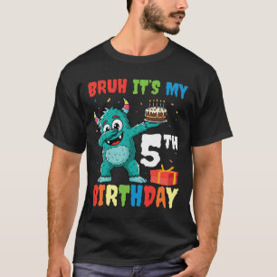 Camiseta Bruh É o meu 5 de Aniversário do Halloween Monster