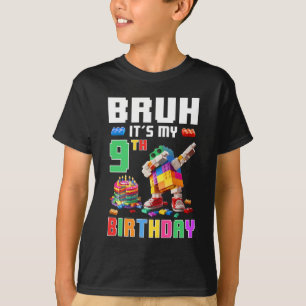 Camiseta Bruh É O Meu 9º Aniversário Mestre Construtor Dabb