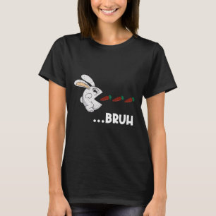 Camiseta Bruh Easter Bunny Comendo Chocolate Coelho