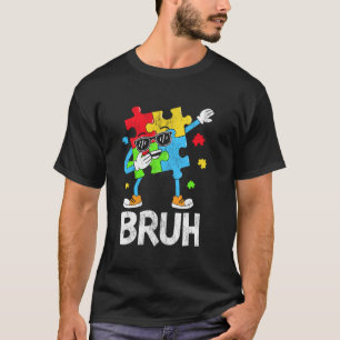Camiseta Bruh Engraçado Dabbing Peça de Puzzle Conscientiza
