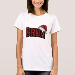 Camiseta Bruh Engraçado Xadrez de Natal Adolescentes Rapaze