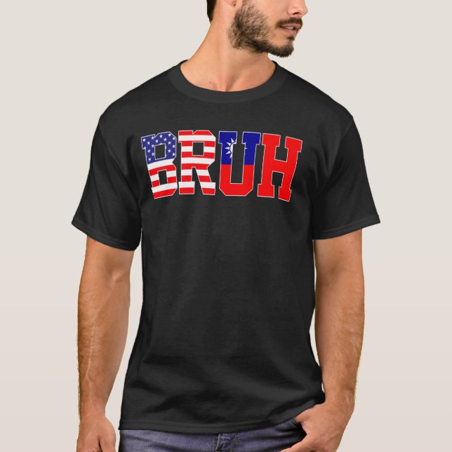 Camiseta Bruh EUA Taiwan País Bandeira Americana Gi Taiwan (Frente)
