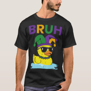 Camiseta Bruh Funny Duck Mardi Gras Rubber Duck Com Jester