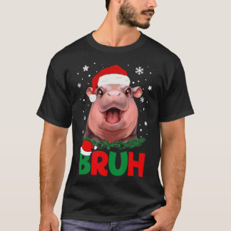 Camiseta Bruh Funny Moo Deng Adolescentes Meninos Crianças