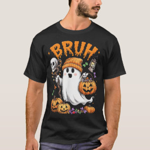 Camiseta Bruh Ghost Halloween Ghost Trick Ou Treine Candy