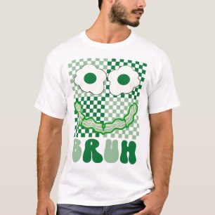 Camiseta Bruh Green Face Eggs e Bacon Ham Rua de Patrick