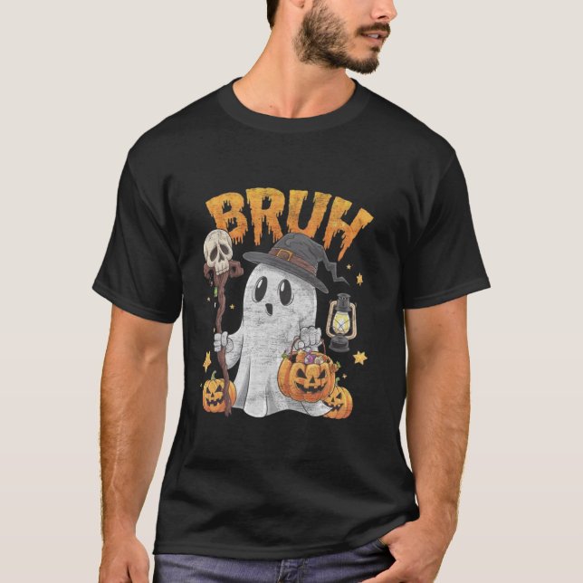 Camiseta Bruh Halloween Ghost Trick Ou Treine Kid Docinho (Frente)