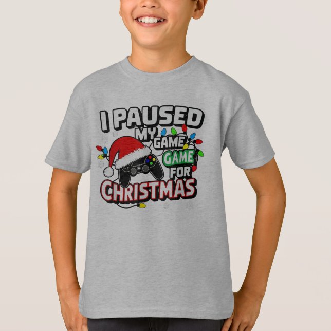 Camiseta Bruh I Pausou Meu Jogo Para O Jogador De Natal (Frente)