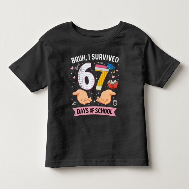 Camiseta Bruh I survived 67 days of school (Frente)