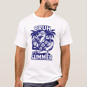 Camiseta Bruh It's Summer Funny Goose in Hawaiian Shirt