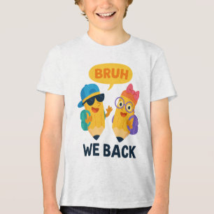 Camiseta BRUH Lápis Engraçados de Volta à Escola para Crian