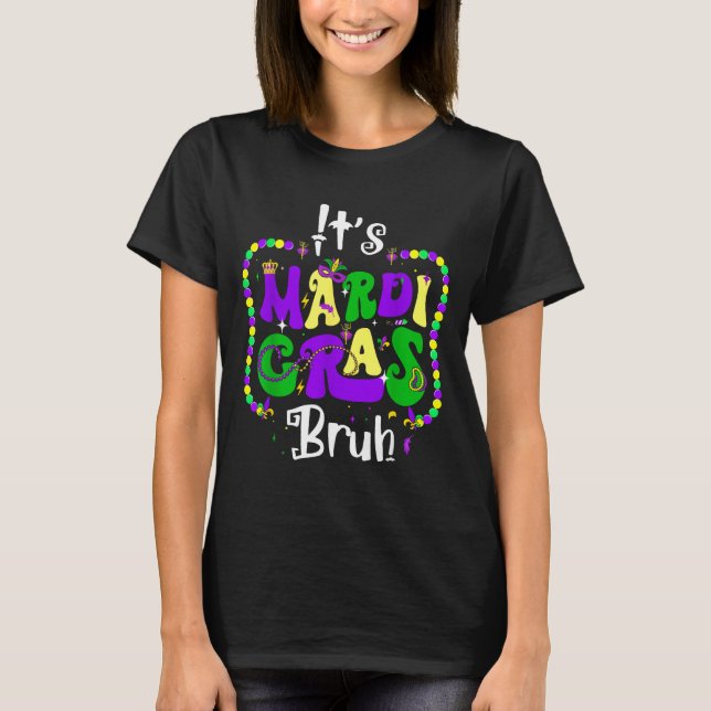 Camiseta Bruh Mardi Gras Teens Boys Kids Mardi Gras  (Frente)