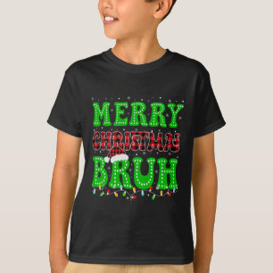Camiseta Bruh Natal Xadrez Vermelho Adolescentes Meninos Cr