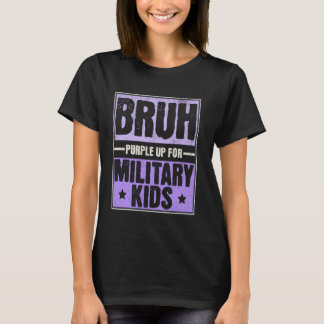 Camiseta Bruh Purple para Crianças Militares Mês Ch Militar