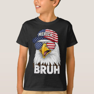Camiseta Bruh Quatro 4 de Julho Águia Patriótico Americano 