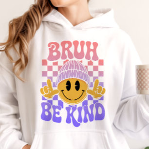 Camiseta Bruh Seja Gentil Rosto Feliz Gorro Gradiente Paste