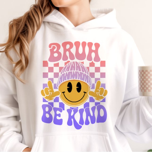 Camiseta Bruh Seja Gentil Rosto Feliz Gorro Gradiente Paste (Criador carregado)