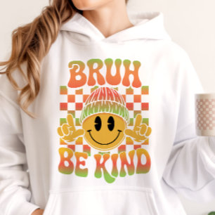 Camiseta Bruh Seja Gentil Rosto Feliz Gorro Gradiente Tropi