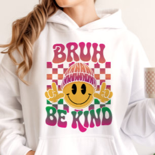 Camiseta Bruh Seja Gentil Rosto Feliz Touca Magenta Verde