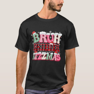 Camiseta Bruh Skibidi Rizzmas Xadrez de Búfalo Brainrot Gír
