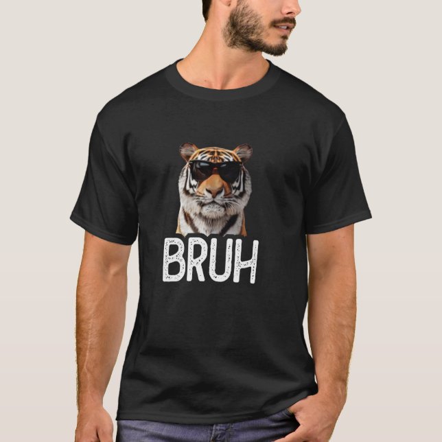Camiseta Bruh Tiger Funny Tiger Amante do Meme (Frente)