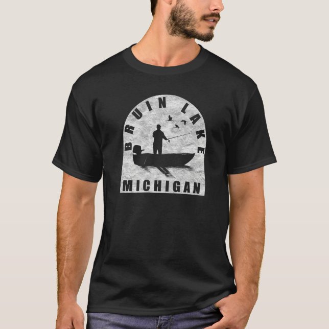 Camiseta Bruin Lake Fish Michigan (Frente)
