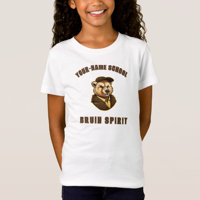 Camiseta Bruin Mascot | Brown & Dourado - Equipe do Colégio (Frente)