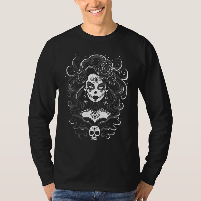 Camiseta Bruja Witch Dia de Muertos Chicana Chingona Mexica (Frente)