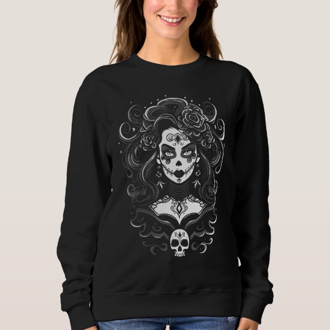 Camiseta Bruja Witch Dia de Muertos Chicana Chingona Mexica (Frente)