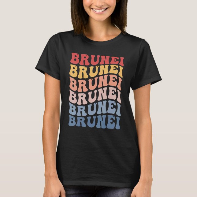 Camiseta Brunei Groovy Retro Bruneian (Frente)
