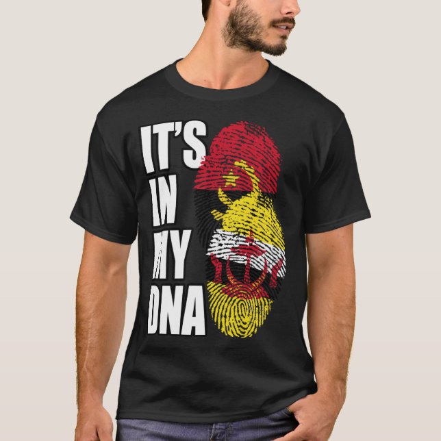 Camiseta Bruneian E Angolano Misturam DNA Heritage (Frente)