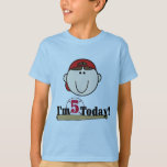 Camiseta Brunette Baseball 5 Birthday<br><div class="desc">Design de aniversário de 5 de baseball com um jogador de beisebol de um rapaz de cabelos castanhos com boné vermelho,  baseball,  taco e texto que diz "Sou 5 Hoje!".</div>