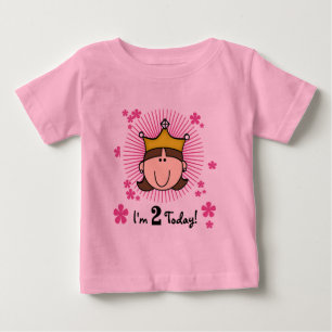 Camiseta Brunette Princess segundos aniversários e presente