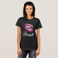 Camiseta Bruno Pink Glitter Lips - Sassy Pop Art S