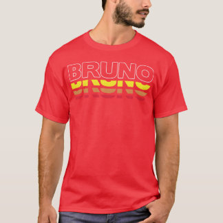 Camiseta Bruno Primeiro Nome Divertido Vintage Pôr do Sol B