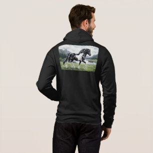 Camiseta Brunskjottur Pinto preto aquarela islandesa