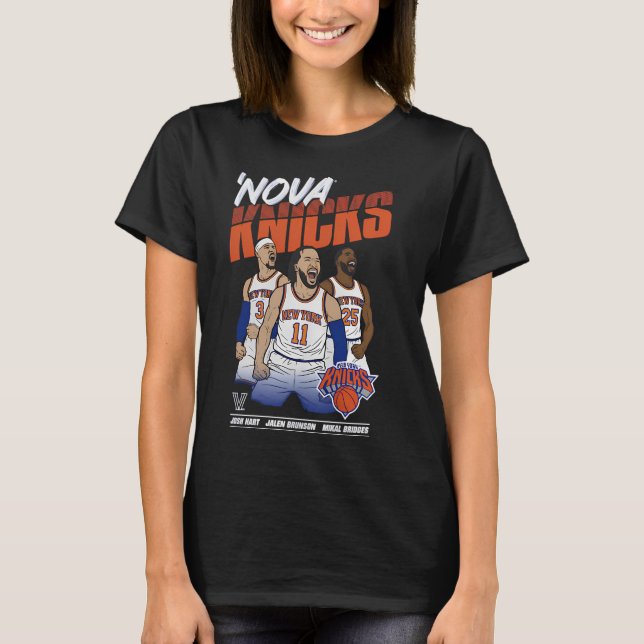 Camiseta Brunson, Hart e Bridges Para Nova Knicks (Frente)