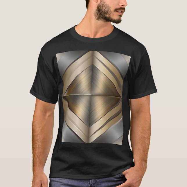 Camiseta Brushed Metallic Geometric Diamond Pattern (Frente)